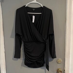 NWT‎ Express Ruched Wrap Blouse XS